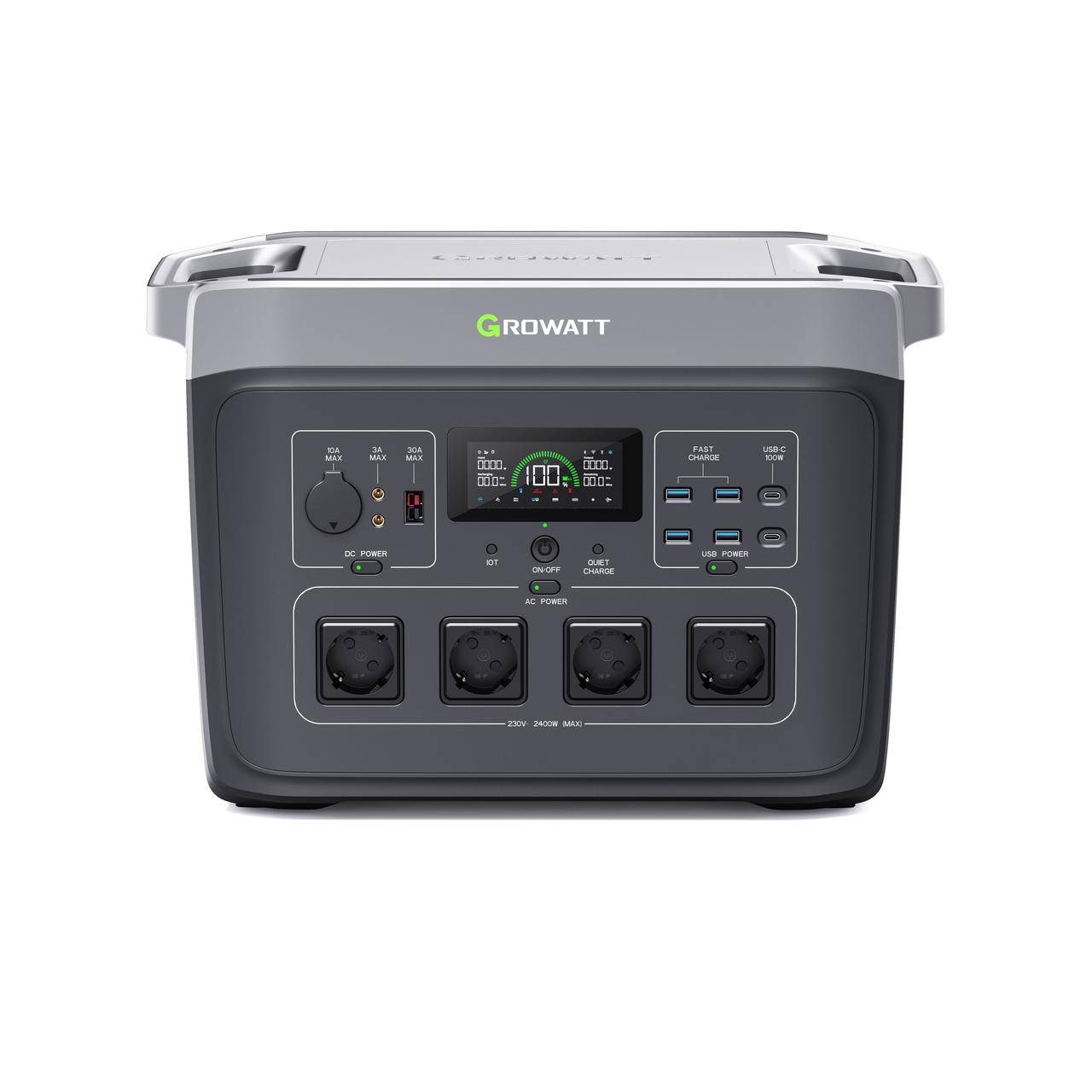 Зарядна станція 2.4 кВт Growatt INFINITY 2000 PRO: 2400 Вт / 2048 Вт·год LiFePO4 – Резервне живлення для дому та офісу - Зображення 2