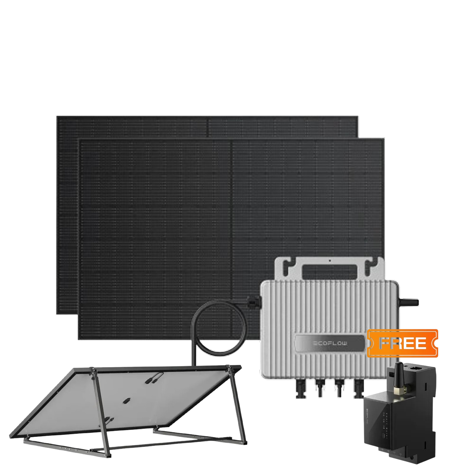 Комплект EcoFlow STREAM Microinverter/2*400W Rigid Solar Panel Combo/Розумний лічильник Smart Meter/Регульований кронштейн для кріплення сонячних панелей Ecoflow